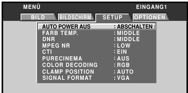PIONEER PDA-5003 - Betätigten Sie / zur Wahl von [SETUP]. - 1