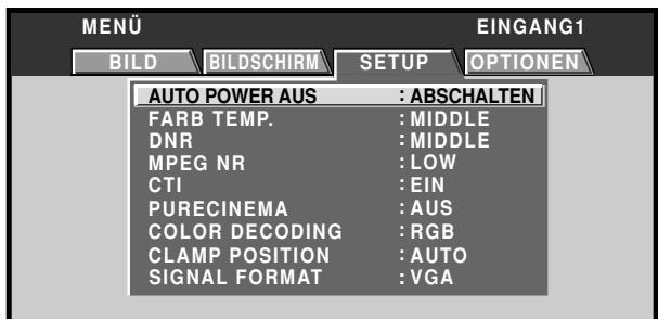 PIONEER PDA-5003 - Betätigen Sie / zur Wahl von [SETUP]. - 1