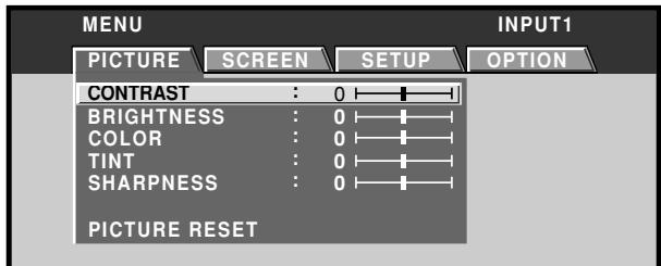 PIONEER PDA-5003 - Press the MENU button to display the menu screen. - 1