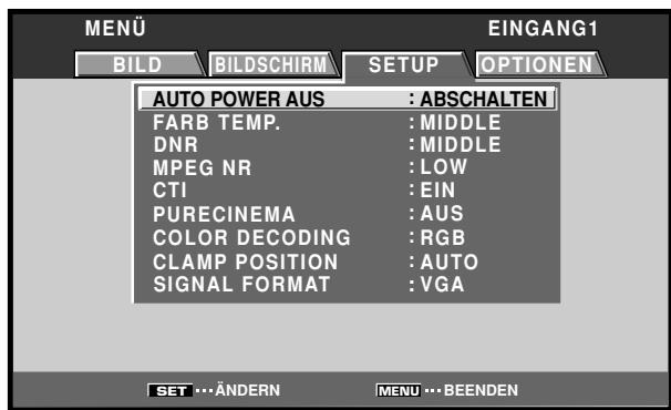 PIONEER PDA-5003 - Betätigen Sie / zur Wahl von [SETUP]. - 1