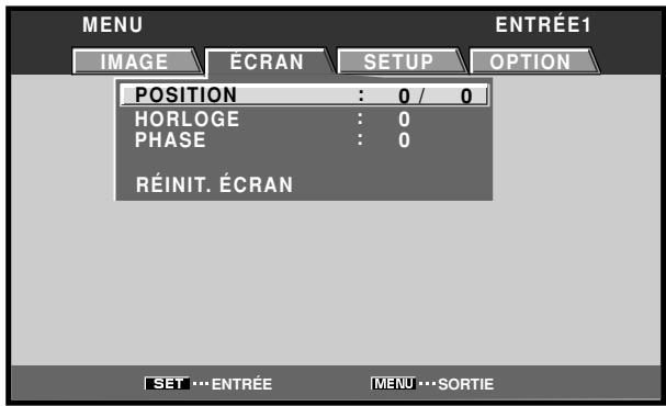 PIONEER PDA-5003 - Utilisez les touches / pour décrire l'option [écran]. - 1