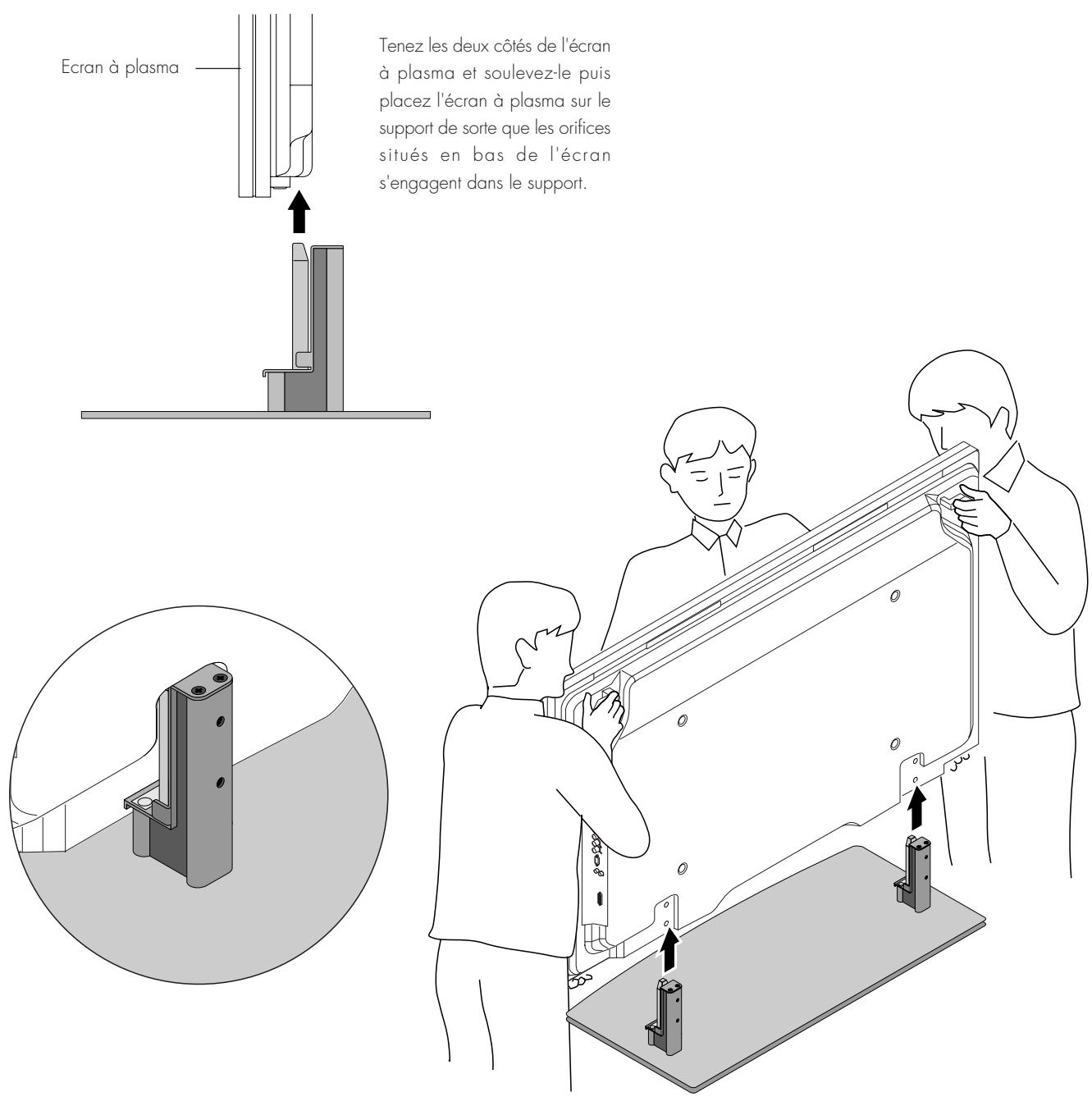PIONEER PDK-1014 - Insérez le support dans l'écran à plasma - 1