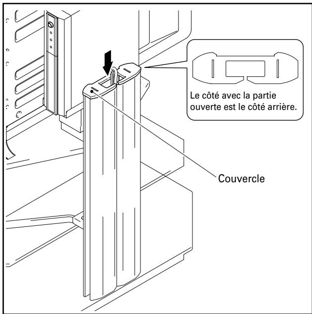 PIONEER PDK-FS02 - Attacher l'un des supports du couvercle de la colonne au centre de la colonne centrale afin de couvrir le câbles, puis visser à fond les vis (deux vis, l'une à la partie supérieure et l'autre à la partie inférieure). - 3