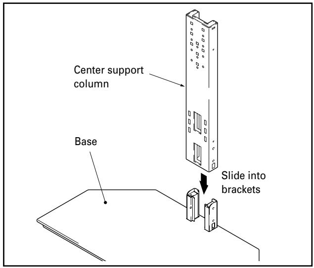 PIONEER PDK-FS02 - Slide center support column into brackets on base. - 1