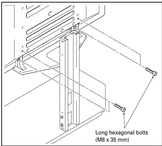 PIONEER PDK-FS02 - Use the long hexagonal bolts to fix the plasma display to the support legs (4 locations). - 1