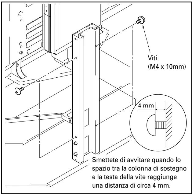 PIONEER PDK-FS02 - Avvitate parzialmente le quattro viti (M4 x 10 mm) sui lati del centro della colonna di sostegno. - 1