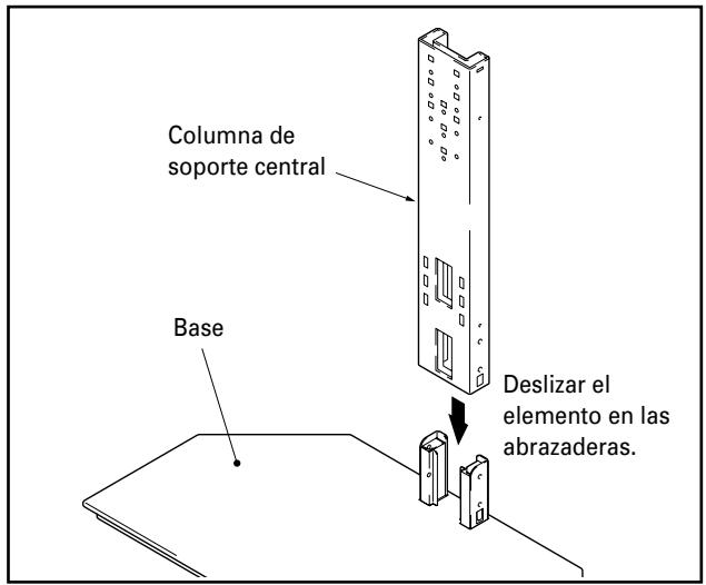 PIONEER PDK-FS02 - Deslice la columna de soporte central en las abrazaderas de la base. - 1