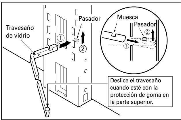 PIONEER PDK-FS02 - Fije los travesaños de vidrio izquierdo y derecho a la columna de soporte. - 1