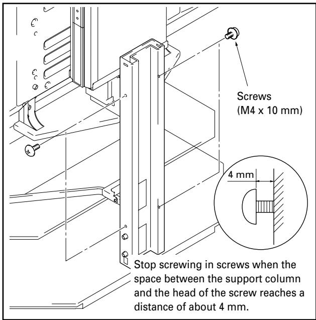 PIONEER PDK-FS02 - Partially screw four screws (M4 x 10 mm) into the sides of the center support column. - 1