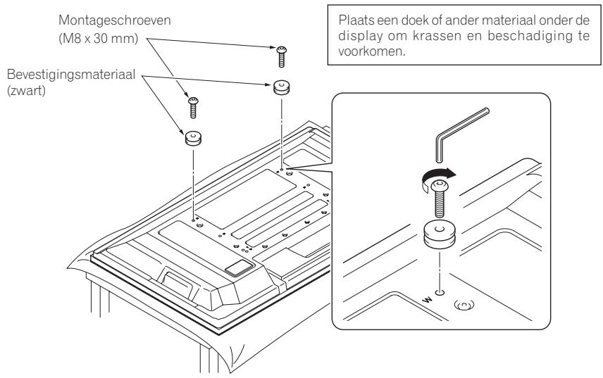 PIONEER PDK-LS01 - Bevestig het bevestigingsmaterial aan de plasma-television met montageschroeven (M8 x 30 mm). - 1