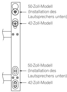PIONEER PDK-LS01 - Befestigen Sie die Montageelemente mit den Installationsschrauben (M8 x 30 mm) am Plasma-Fernseher. - 3