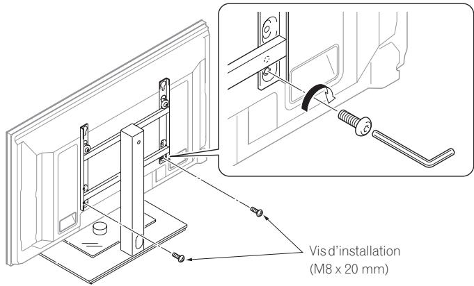 PIONEER PDK-LS01 - Installez bien en place le pied et le téléviseur plasma à l'aide des vis d'installation (M8 x 20 mm). - 1