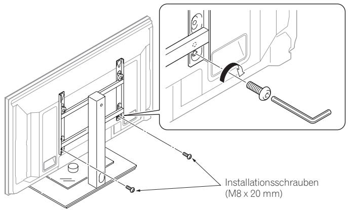 PIONEER PDK-LS01 - Befestigen Sie die Montageelemente mit den Installationsschrauben (M8 x 30 mm) am Plasma-Fernseher. - 4