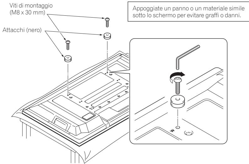 PIONEER PDK-LS01 - Fissate gli attacchi al televisore al plasma con le viti di fissaggio (M8 x 30 mm). - 1
