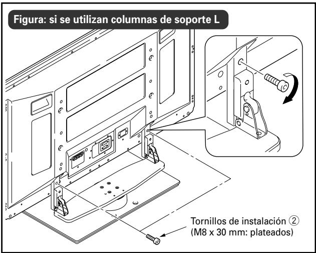 PIONEER PDK-TS12 - Fijación de la pantalla de plasma con los tornillos de instalación ②. - 2