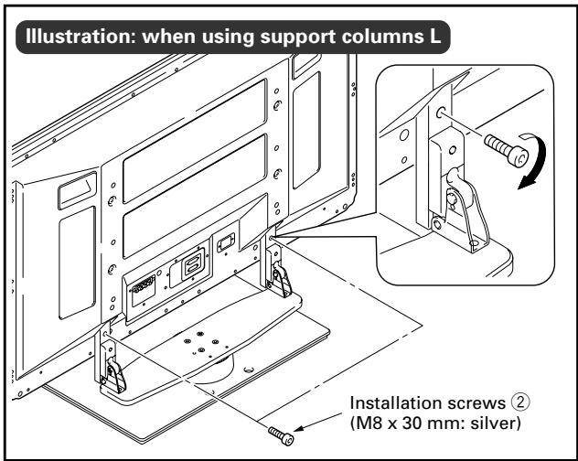 PIONEER PDK-TS12 - Securing the Plasma Display with Installation screws ②. - 2
