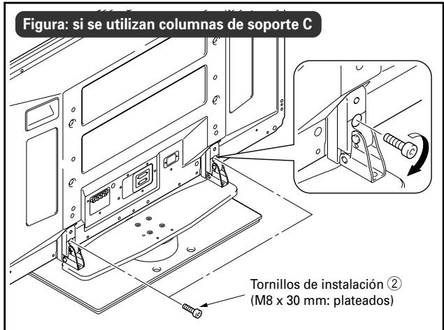 PIONEER PDK-TS12 - Fijación de la pantalla de plasma con los tornillos de instalación ②. - 1