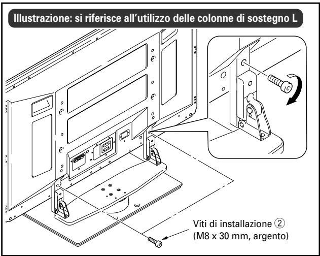 PIONEER PDK-TS12 - Fissaggio del display a plasma con le viti di installazione ②. - 2
