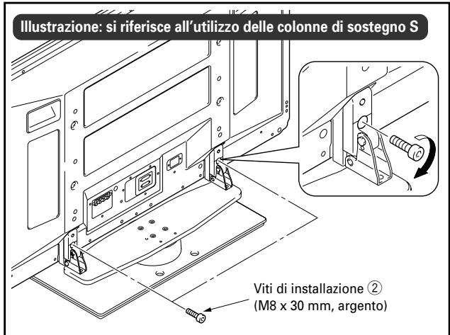 PIONEER PDK-TS12 - Fissaggio del display a plasma con le viti di installazione ②. - 1