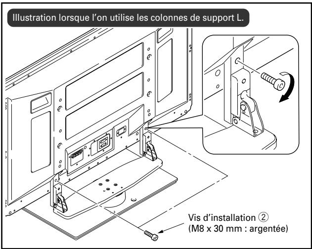 PIONEER PDK-TS12 - Fixez solidement l'écran à plasma avec les vis d'installation ②. - 2