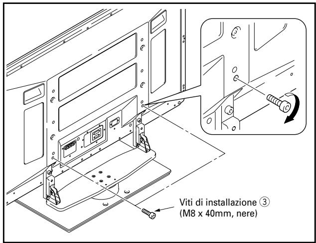 PIONEER PDK-TS12 - Fissaggio del display a plasma con le viti di installazione ③. - 1