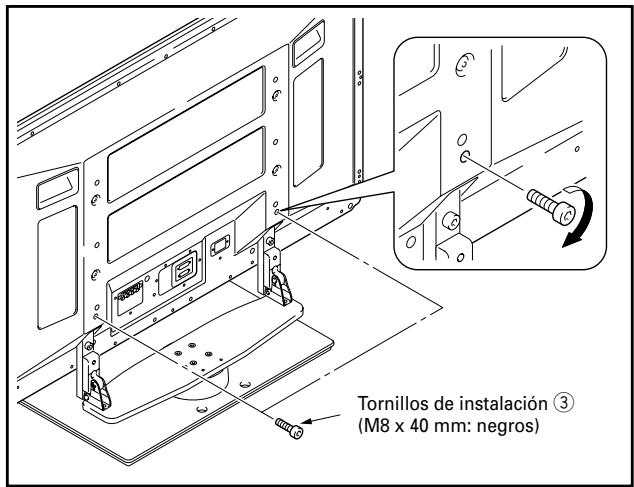 PIONEER PDK-TS12 - Fijación de la pantalla de plasma con los Tornillos de instalación ③. - 1