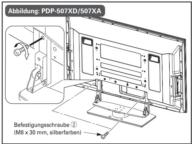 PIONEER PDK-TS25(B) - Sichern des Plasmadisplays mit den Befestigungsschrauben ②. - 1