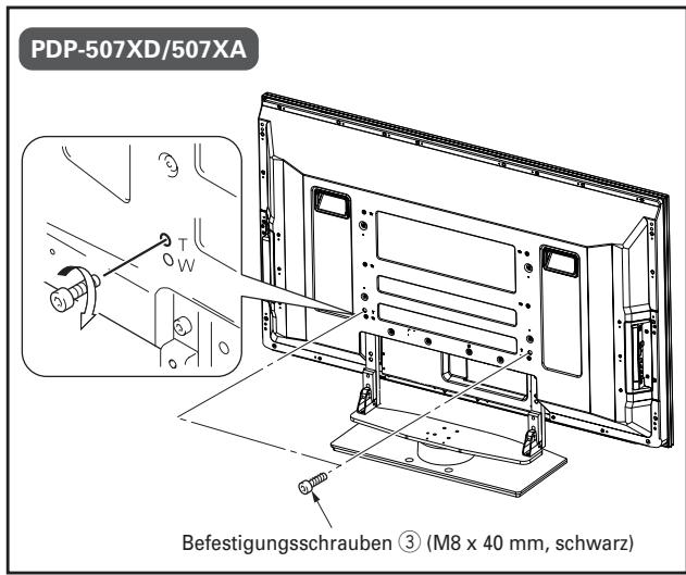 PIONEER PDK-TS25(B) - Sichern des Plasmadisplays mit den Befestigungsschrauben ③/④. - 2