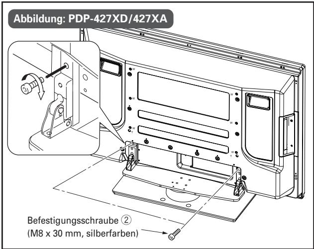 PIONEER PDK-TS25(B) - Sichern des Plasmadisplays mit den Befestigungsschrauben ②. - 2