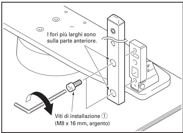 PIONEER PDK-TS25(B) - Assicurate la colonna di supporto al supporto con le viti di installazione ① (4 posizioni a sinistra e a destra). - 1