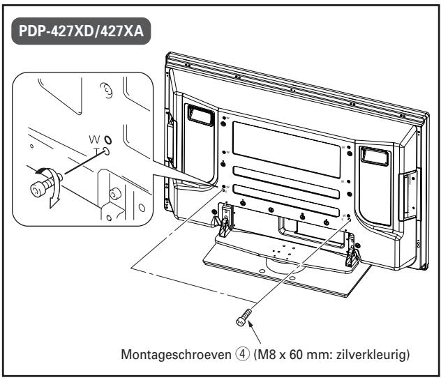PIONEER PDK-TS25(B) - Het vastzetten van de plasma-display met montageschroeven ③/④. - 3