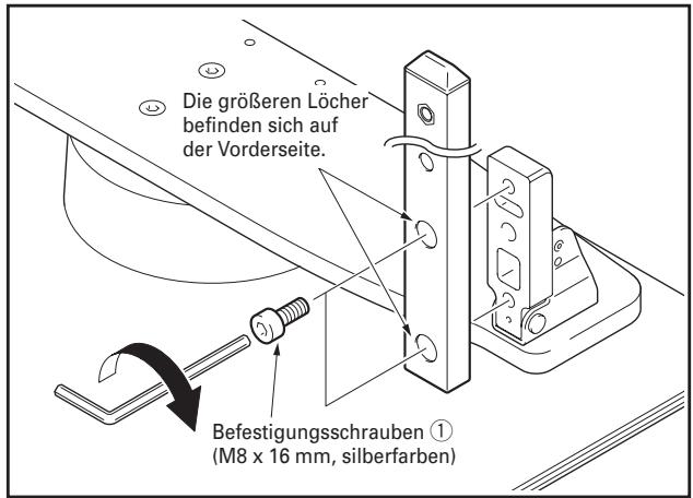 PIONEER PDK-TS25(B) - Befestigen Sie die Stützsäule mit den Befestigungsschrauben ① am Ständer (4 Positionen links und rechts). - 1