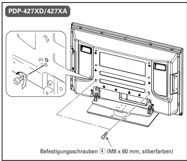PIONEER PDK-TS25(B) - Sichern des Plasmadisplays mit den Befestigungsschrauben ③/④. - 3
