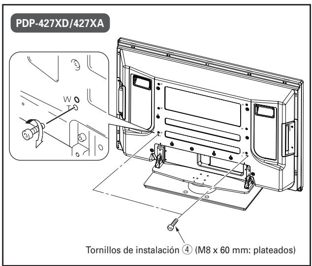 PIONEER PDK-TS25(B) - Fijación de la pantalla de plasma con los Tornillos de instalación ③/④. - 3