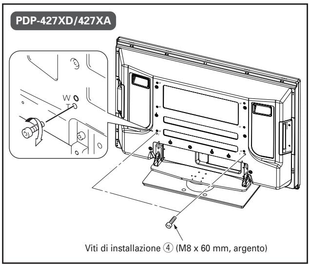 PIONEER PDK-TS25(B) - Fissaggio del display a plasma con le viti di installazione ③/④. - 3