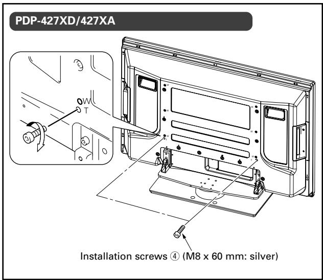 PIONEER PDK-TS25(B) - Securing the Plasma Display with Installation screws ③/④. - 3