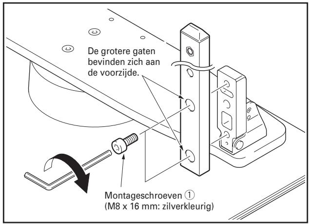 PIONEER PDK-TS25(B) - Bevestig de steunkolom met de montageschroeven ① (op 4 plaatsen aan de linker- en rechterzijde) aan de staander. - 1