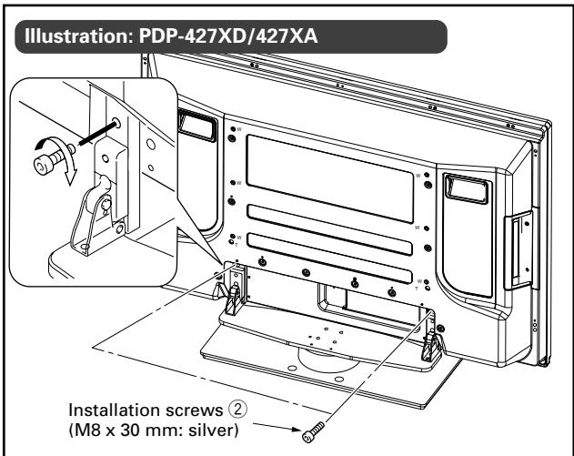 PIONEER PDK-TS25(B) - Securing the Plasma Display with Installation screws ②. - 2