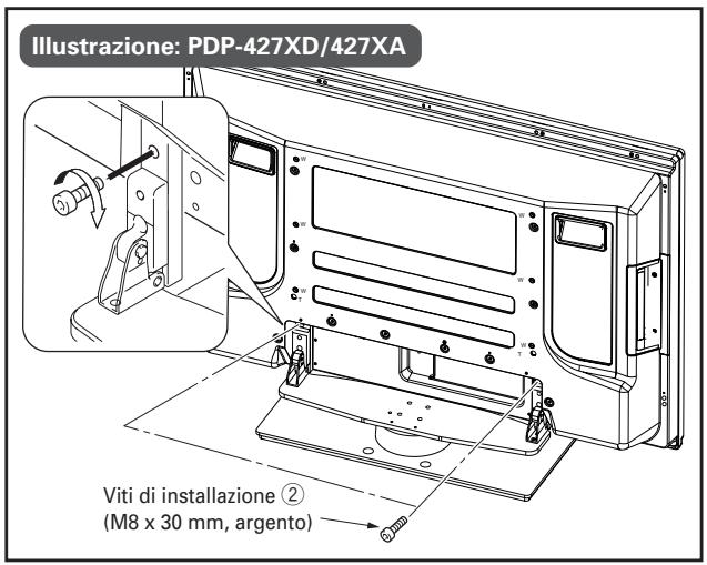 PIONEER PDK-TS25(B) - Fissaggio del display a plasma con le viti di installazione ②. - 2