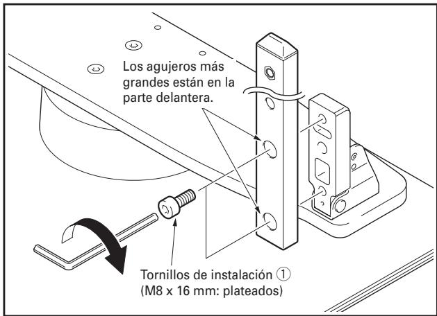 PIONEER PDK-TS25(B) - Asegure la columna en el soporte mediante los tornillos de instalación ① (4 posiciones a la derecha e izquierda). - 1