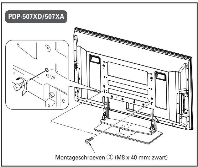 PIONEER PDK-TS25(B) - Het vastzetten van de plasma-display met montageschroeven ③/④. - 2