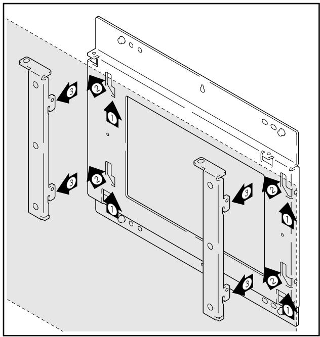 PIONEER PDK-WM02 - After slightly raising the plasma display once (①), raise it upwards to the left (②) till you cannot raise it any higher. You can remove it by pulling it towards yourself in this position (③). - 1