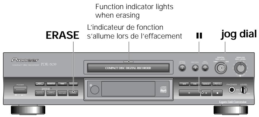 PIONEER PDR-509 - Pressez II (pause) pour démarrer l'effacement. - 1