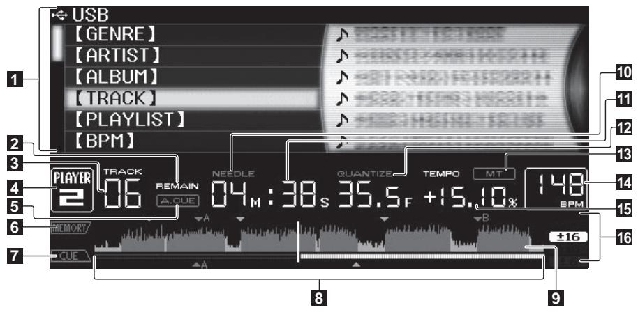 PIONEER CDJ-2000 - Pantalla de la unidad principal - 1
