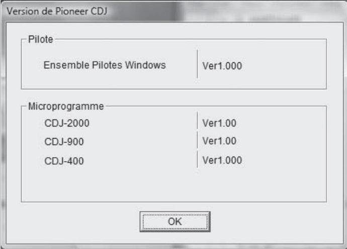 PIONEER CDJ-2000 - Vérification de la version du pilote - 1