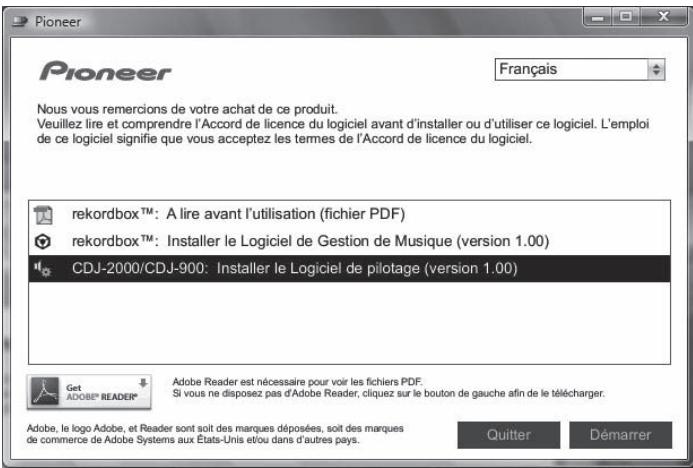 PIONEER CDJ-2000 - Insérez le CD-ROM fourni dans le lecteur CD de l'ordinateur. - 1