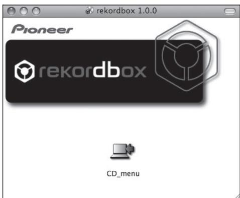 PIONEER CDJ-2000 - Cuando se inserta el CD-ROM incluido en launidad CD del ordinador, launidad CD se abre en la pantalla. Haga dobleblick en el icono [CD_menu.app]. - 1
