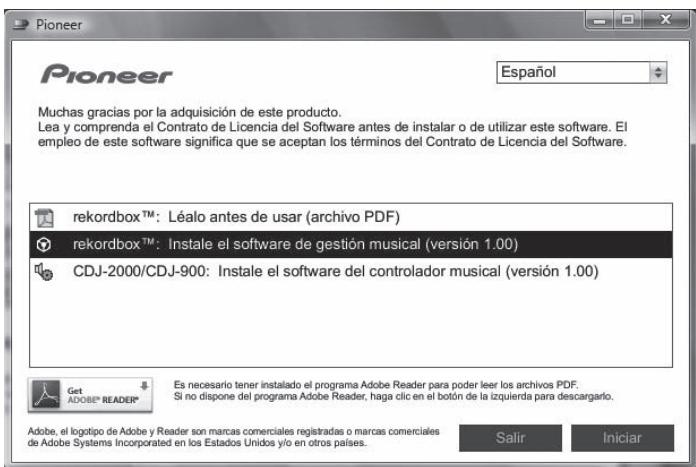 PIONEER CDJ-2000 - Cuando se visualiza el menu del CD-ROM, selección [rekordbox: Instale el software de gestion musical], y bajo hagaWhile you are in the center of the stage, you can see a picture of the music. - 1