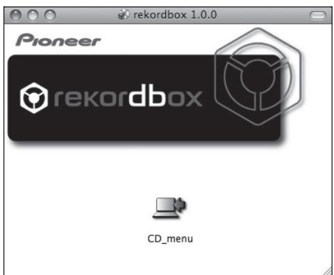PIONEER CDJ-2000 - Lorsque le CD-ROM fourni est inséré dans le lecteur CD de l'ordinateur, le lecteur CD s'ouvre sur l'écran. Double-cliquez sur l'icone [CD_menu.app]. - 1