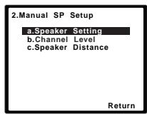 PIONEER HTP-600 - Selecteer 'Manual SP Setup' en druk dan op ENTER. - 2